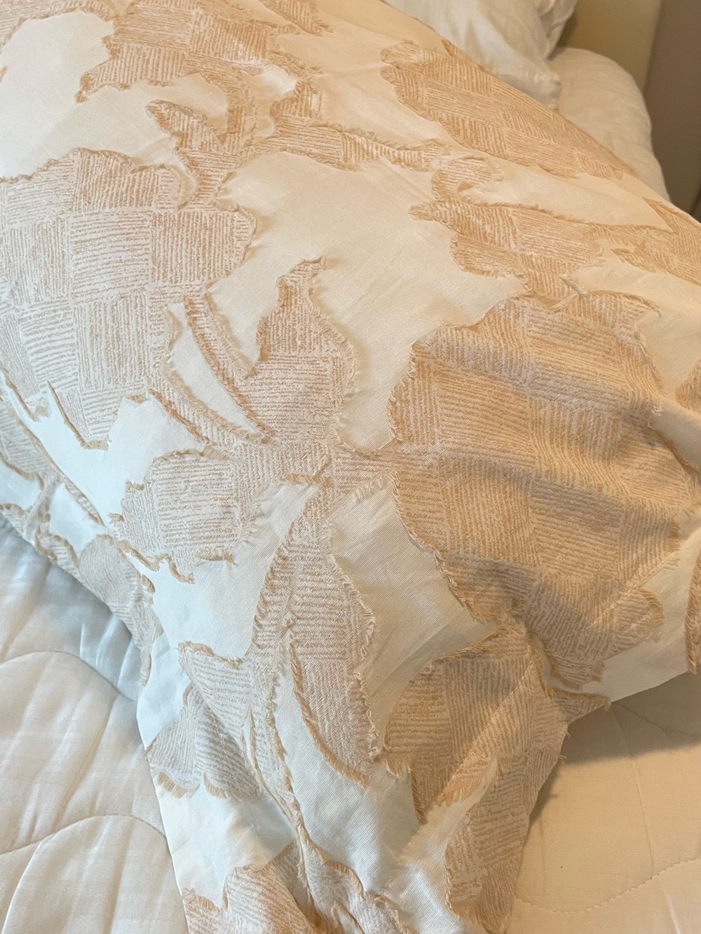 Levtex Textured Euro Shams (2) in Cream and Beige